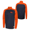 Outerstuff NFL Men's  Denver Broncos Performance 1/4 Zip Pullover Fleece Top, O-Line Size L