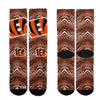 Zubaz By For Bare Feet NFL Adults Unisex Cincinnati Bengals Zubified Dress Socks, Large