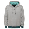 Umbro Men's Pull Over Double Knit Hoodie, Medium Grey Heather/Mint