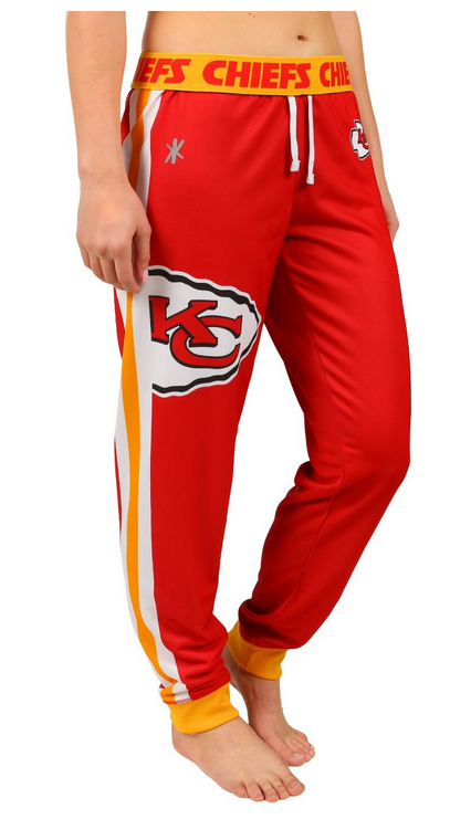 KLEW NFL Women's Kansas City Chiefs Cuffed Jogger Pants, Red