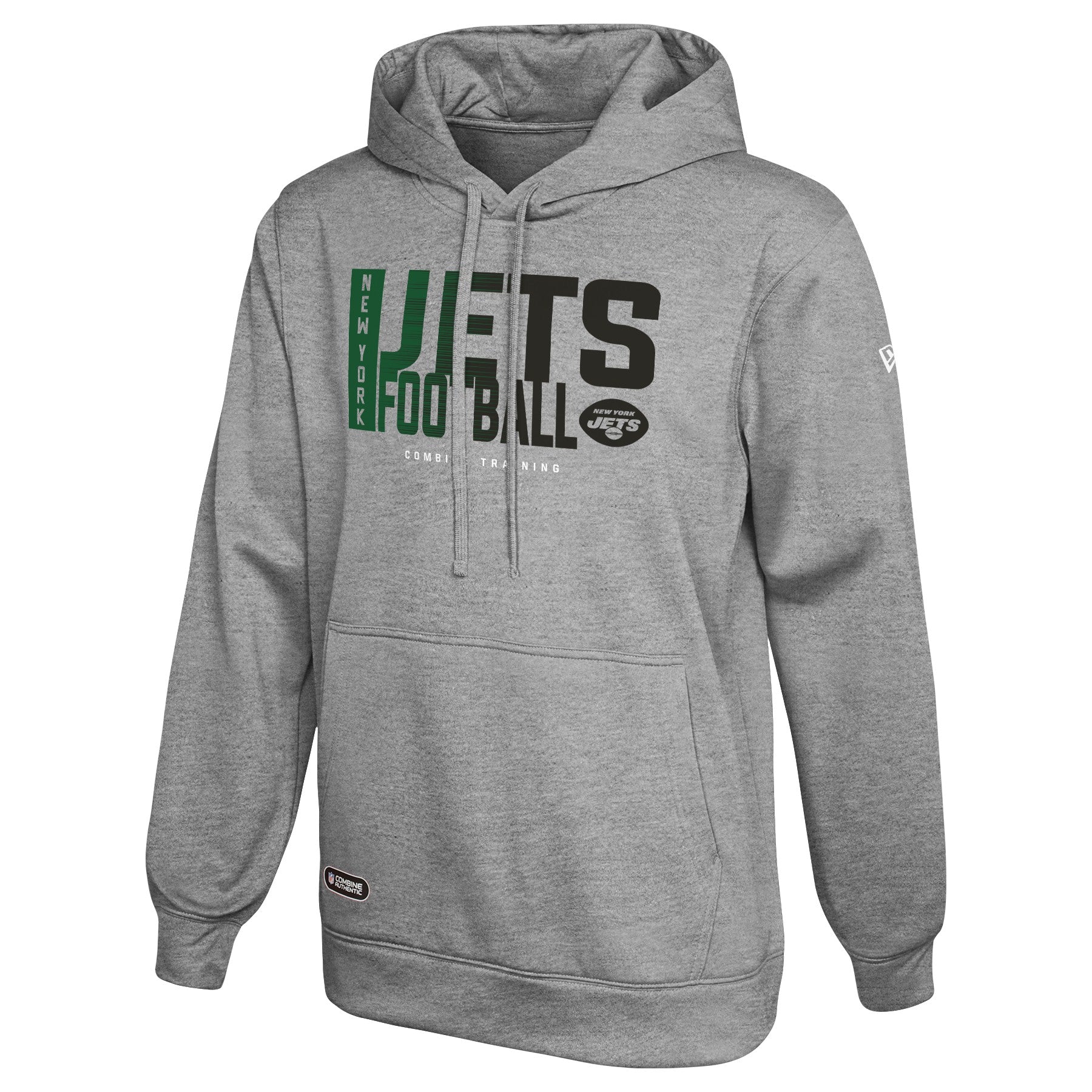 Official New Era New York Jets Pullover Team Logo Grey Hoodie