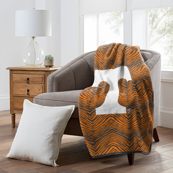 Zubaz by Northwest NCAA Zubified Raschel Throw Blanket Tennessee Volunteers