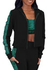 Certo By Northwest NFL Women's New York Jets All Day Cropped Hoodie, Black