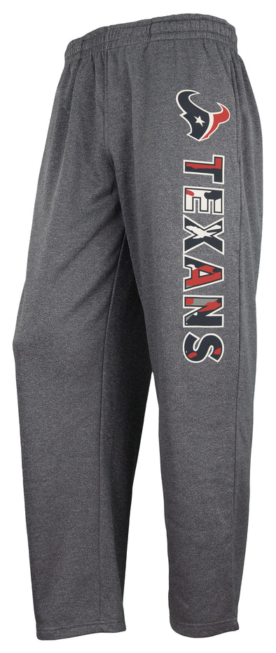 Zubaz NFL Men's Houston Texans Poly Fleece Dark Heather Gray Sweatpants