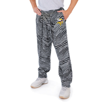 Zubaz NFL Men's Minnesota Vikings Zebra Outline Print Comfy Pants