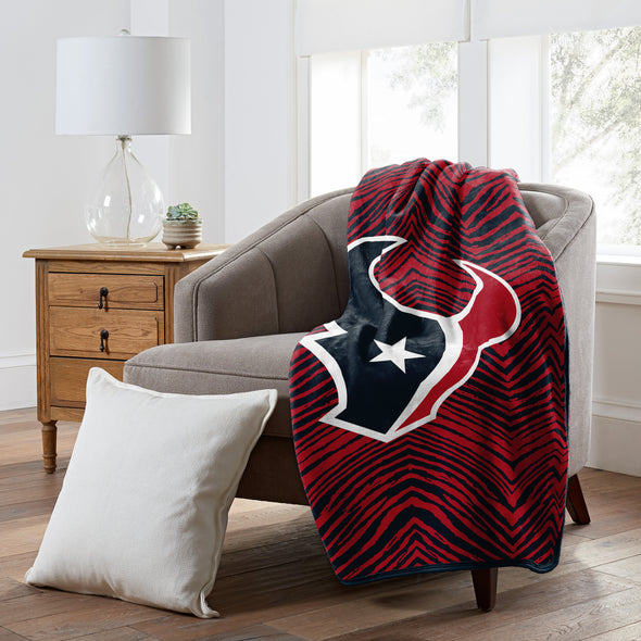 Zubaz X Northwest NFL Houston Texans Zubified Raschel Throw Blanket