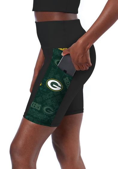 Certo By Northwest Women's NFL Green Bay Packers Method Bike Shorts, Black