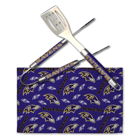 Northwest NFL Baltimore Ravens Scatter Print 3 Piece BBQ Grill Set