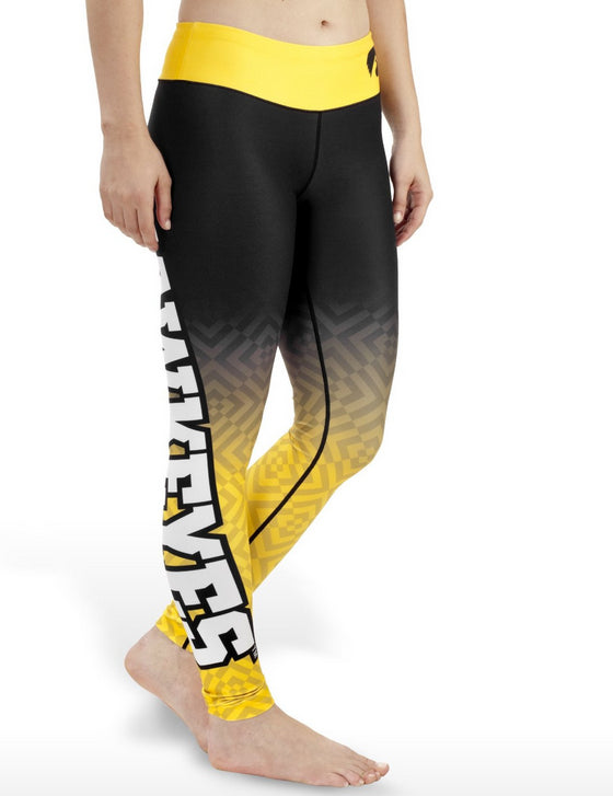 NCAA Women's Iowa Hawkeyes Gradient Print Leggings, Black