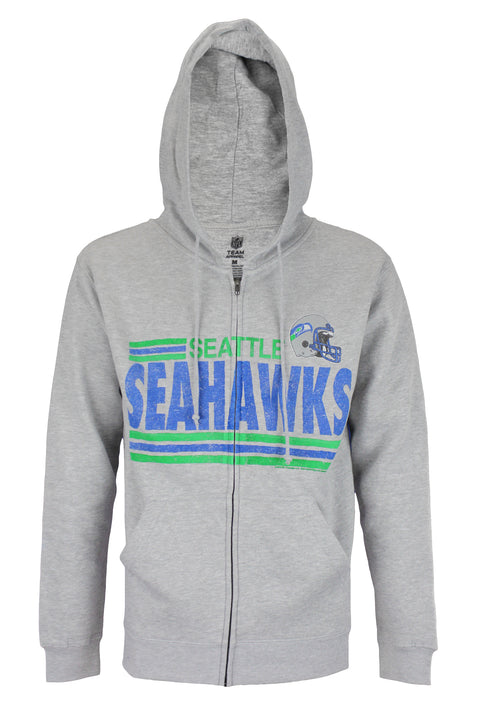 Seattle Seahawks NFL Football Men's Across the Middle Fleece Hoodie, Grey