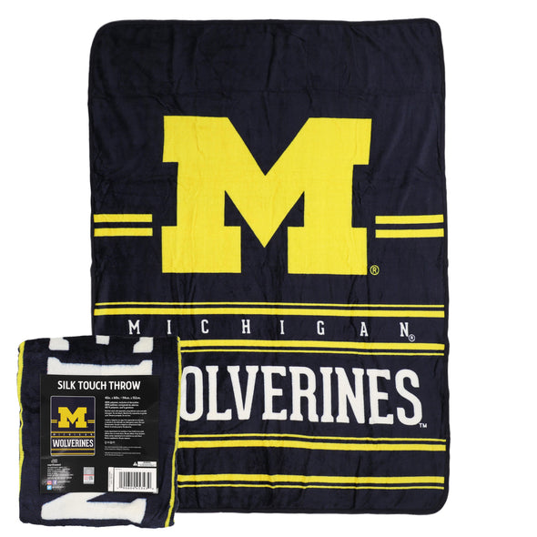Northwest NCAA Michigan Wolverines Silk Touch Throw Blanket, 45"x60"