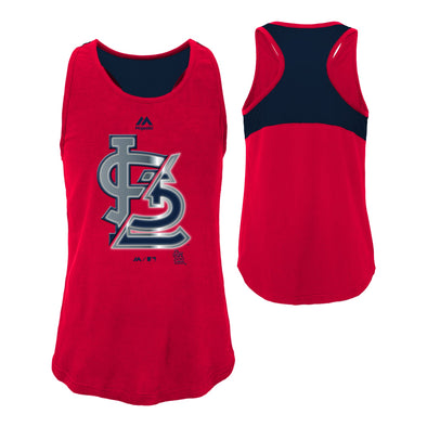 MLB Youth Girls St. Louis Cardinals Stadium Graphic Tank Top, Red