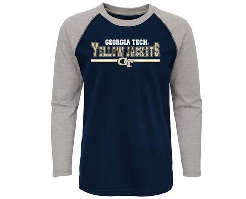 Outerstuff NCAA Youth (8-20) Georgia Tech Yellow Jackets Varsity Block Raglan Tee
