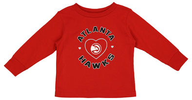 Outerstuff NBA Toddler Atlanta Hawks Hearts Long Sleeve Tee