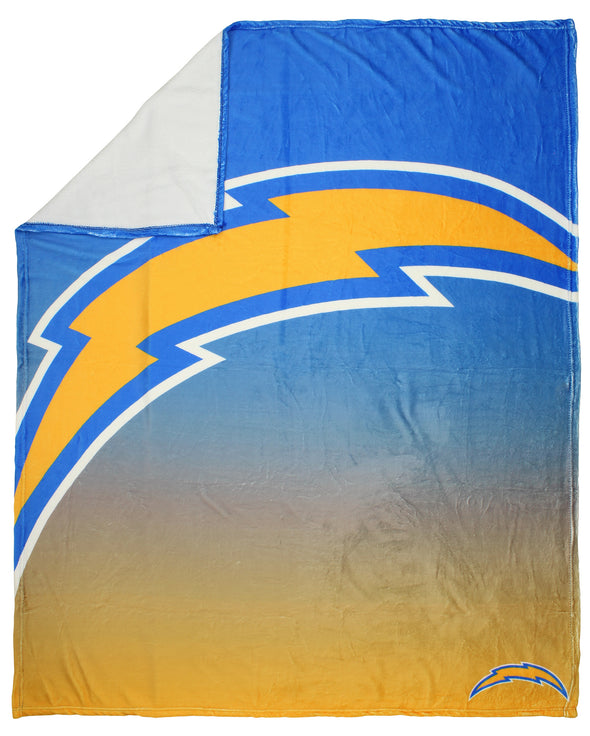 FOCO NFL Los Angeles Chargers Gradient Micro Raschel Throw Blanket, 50 x 60