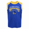 Outerstuff Golden State Warriors NBA Little Boys Kids (4-7) Training Camp Tank & Short Set, Blue/Gold