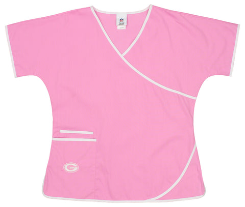 Fabrique Innovations NFL Women's Green Bay Packers Breast Cancer Awareness Scrub