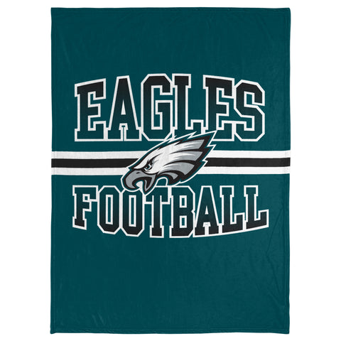 FOCO NFL Philadelphia Eagles Stripe Micro Raschel Plush Throw Blanket, 45 x 60