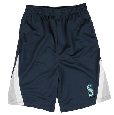 MLB Baseball Kids / Youth Seattle Mariners Logo Shorts - Navy Blue