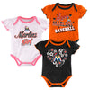 Outerstuff MLB Infant Girls Miami Marlins Outfield 3 Pack Creeper Set