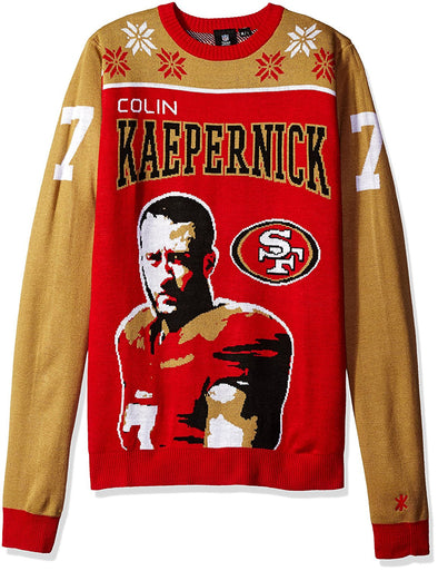 KLEW NFL Men's San Francisco 49ers Colin Kaepernick #7 Ugly Sweater