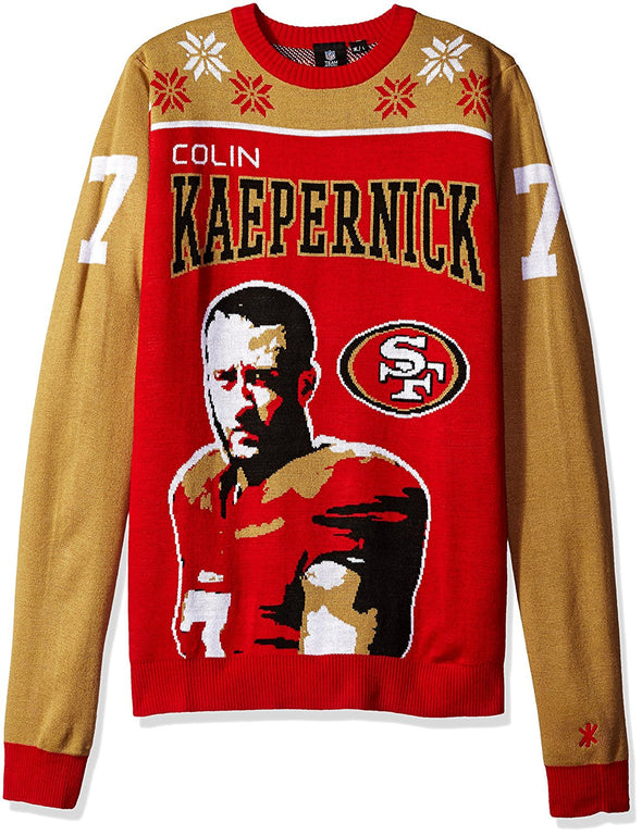 KLEW NFL Men's San Francisco 49ers Colin Kaepernick #7 Ugly Sweater