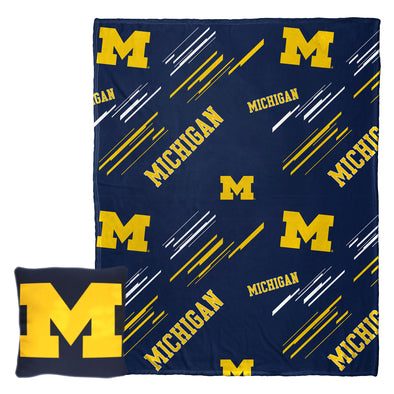 Northwest NCAA Michigan Wolverines Pillow & Silk Touch Throw Blanket Set