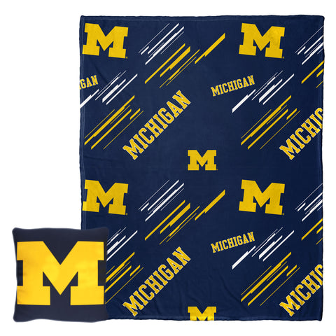 Northwest NCAA Michigan Wolverines Pillow & Silk Touch Throw Blanket Set