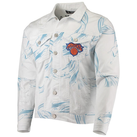 FISLL NBA Men's New York Knicks Team Classic Denim Jacket