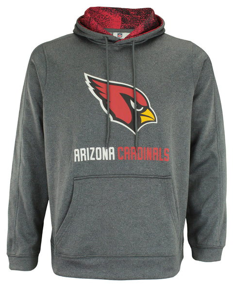 Zubaz NFL Arizona  Cardinals Men's Heather Grey Fleece Hoodie