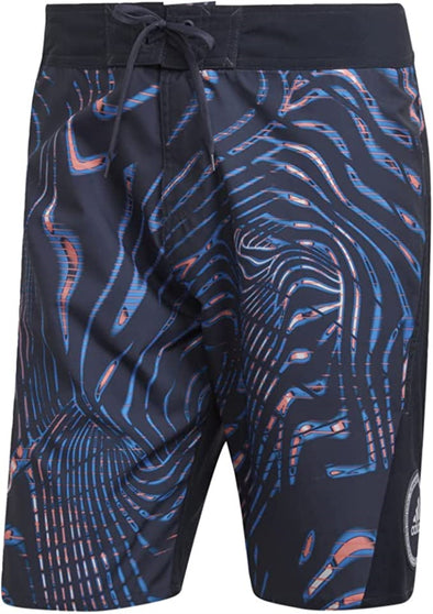 Adidas Men's Classic Length Graphic Souleaf Tech Boardshorts, Shadow Navy