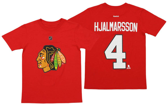 Reebok NHL Youth Chicago Blackhawks Niklas Hjalmarsson #4 Tee, Red