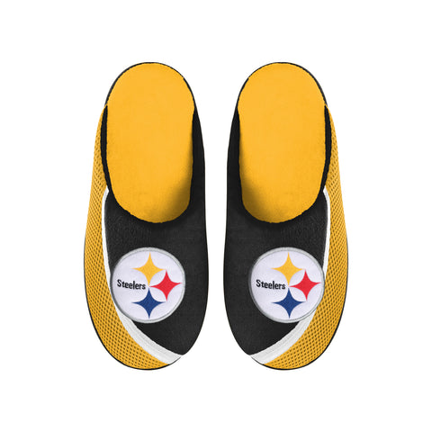 FOCO NFL Men's NFL Pittsburgh Steelers 2022 Big Logo Color Edge Slippers
