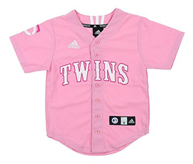 Adidas MLB Youth Girl's Minnesota Twins Applique Jersey, Pink