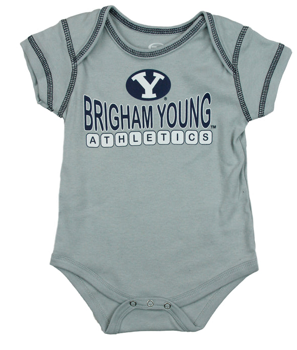 NCAA College Infants Brigham Young Cougars BYU 3 Pack Creeper Bodysuit Set