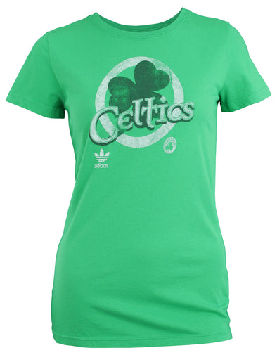 Adidas Boston Celtics NBA Women's Fairway Green Short Sleeve T-shirt, Green