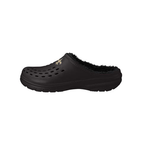 FOCO NFL Men's New Orleans Saints Sherpa Lined Big Logo Clogs