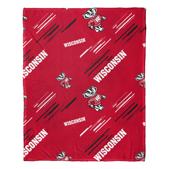 Northwest NCAA Wisconsin Badgers Pillow & Silk Touch  Throw Blanket Set