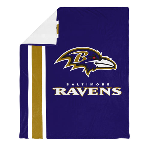 FOCO NFL Baltimore Ravens Plush Soft Micro Raschel Throw Blanket, 50 x 60