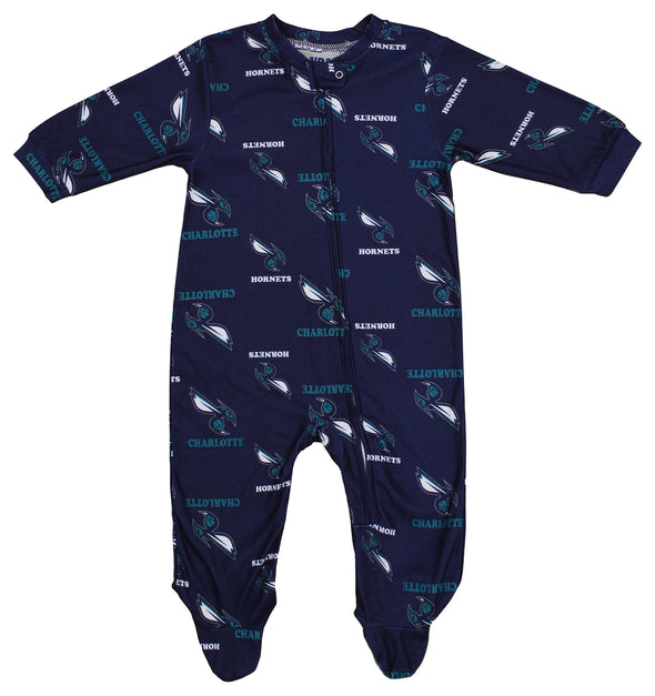 Outerstuff Charlotte Hornets NBA Newborn/Infant All-Over-Print Sleeper, Blue