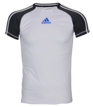 Adidas Youth Athletic Performance Climalite T-Shirt, White / Dark Gray
