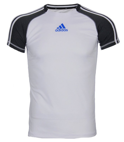 Adidas Youth Athletic Performance Climalite T-Shirt, White / Dark Gray