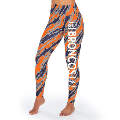 Zubaz NFL Women's Denver Broncos Diagonal Streak Leggings