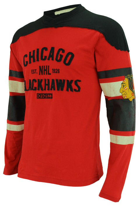 Reebok/CCM NHL Men's Chicago Blackhawks Vintage Crew Long Sleeve Shirt, Red