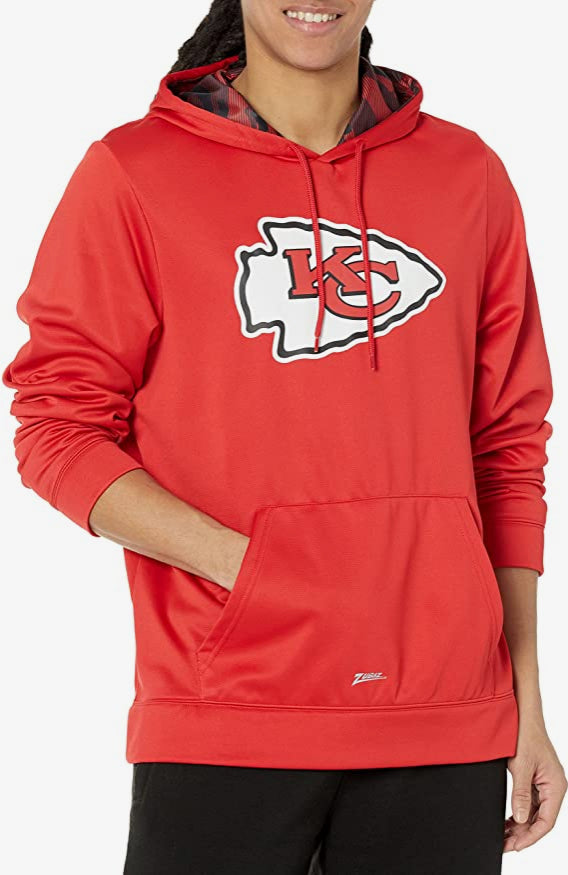 Zubaz Kansas City Chiefs NFL Men's Team Color Hoodie with Team Camo Liner