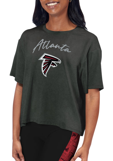 Certo By Northwest NFL Women's Atlanta Falcons Turnout Cropped T-Shirt