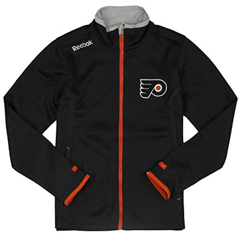 Reebok NHL Hockey Youth Philadelphia Flyers Full Zip Warm Up Jacket, Black