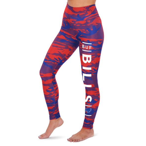 Zubaz Women's NFL Buffalo Bills Marled Camo Lines Leggings