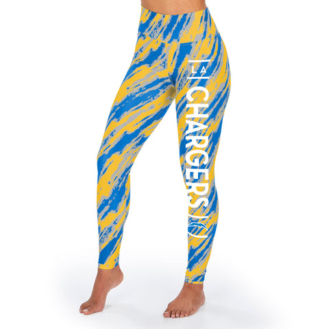 Zubaz NFL Women's Los Angeles Chargers Diagonal Streak Leggings