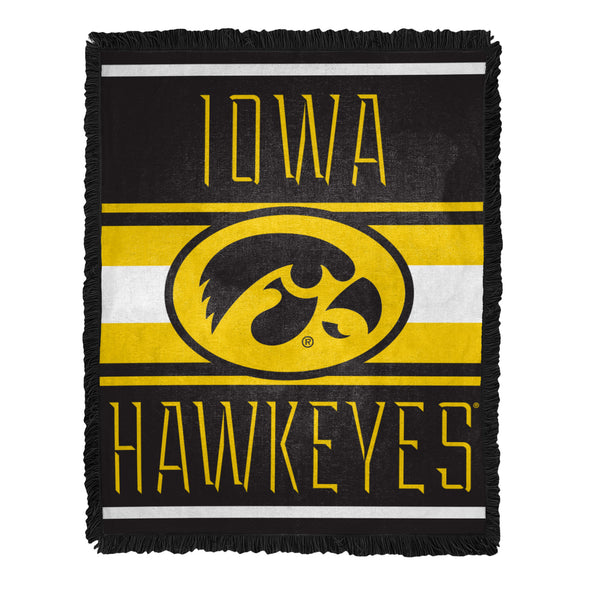 Northwest NCAA Iowa Hawkeyes Nose Tackle Woven Jacquard Throw 46" W x 60" L Blanket